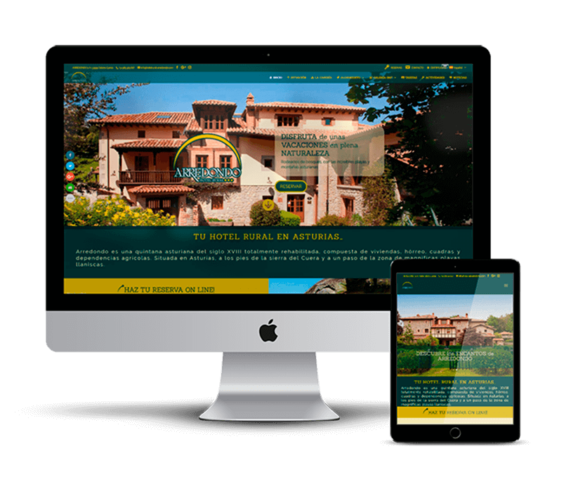 DISEÑO, REALIZACIÓN Y MANTENIMIENTO WEB HOTEL RURAL ARREDONDO