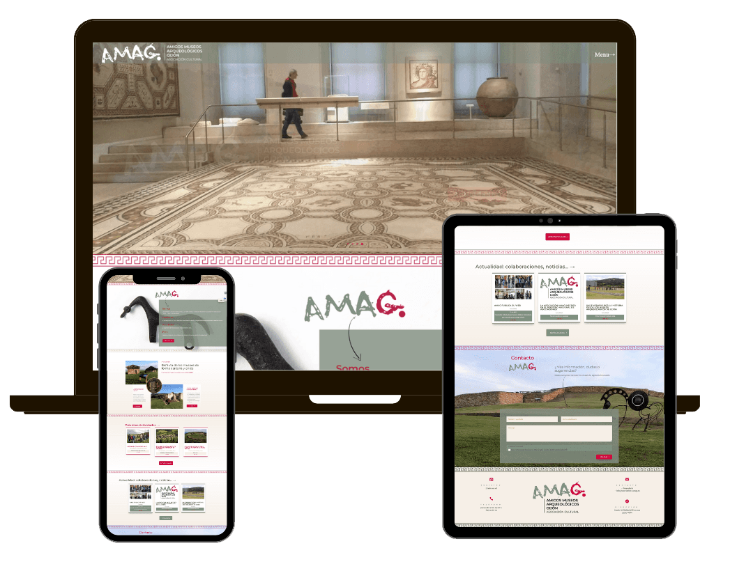 DISEÑO, REALIZACIÓN Y MANTENIMIENTO WEB ASOCIACIÓN AMAG - Asociación Cultural Amigos Museos Arqueológicos Gijón